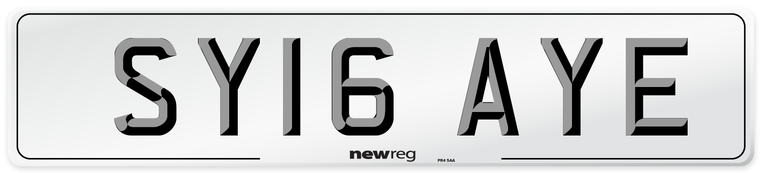 SY16 AYE Number Plate from New Reg